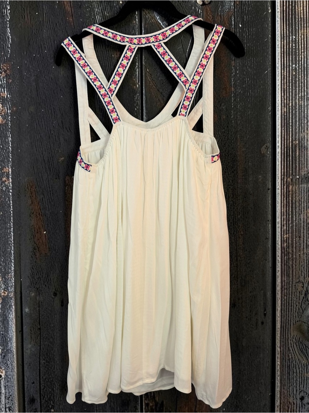 Altar'd State White Mini Dress with Pink Embroidered Trim - Picture 8 of 11